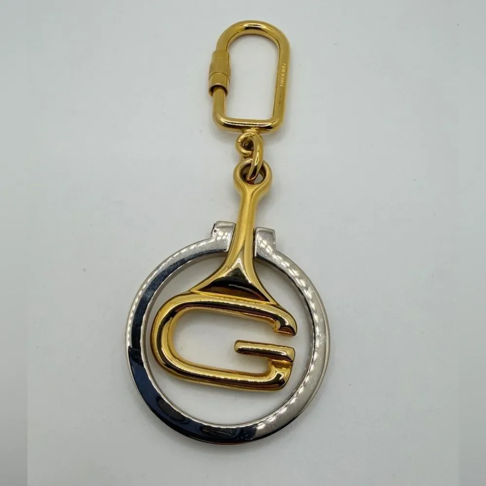 Vintage, possible 1980s, GUCCI two-toned Key Chain/bag charm!